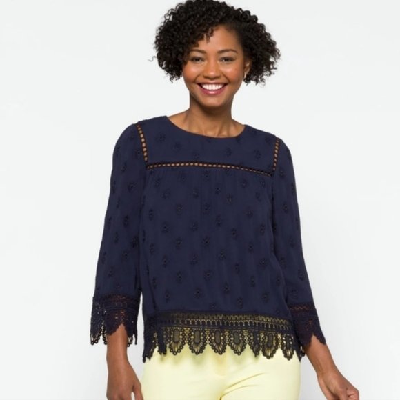 DANIEL RAINN Tessi Embroidered Bell Sleeve Top  3X | Burnt Orange NWT! - Picture 2 of 2